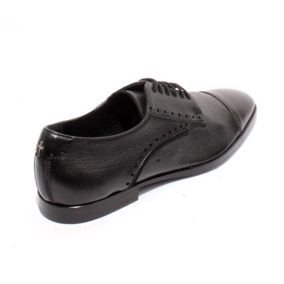 Italian Cesare Paciotti 57200 Black Calfskin Leather Classic Dress Shoes